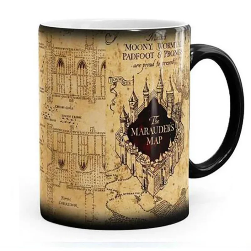 changing mug Падение Vip Горячая волшебная кружка горячий напиток чашка меняющая цвет кружка Поттер Мародеры Карта озорства управляемая вино чай чашка творческие подарки - Цвет: changing mug