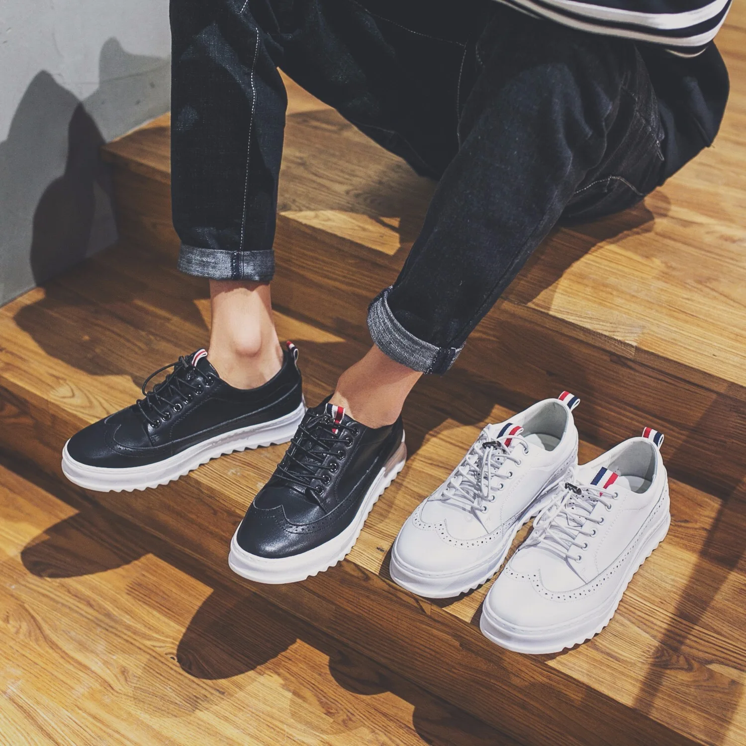 

2020 Spring New Style MEN'S Leather Shoes Men's Genuine Leather Fashion White Shoes Men's Trend Breathable Comfortable Casual Sh