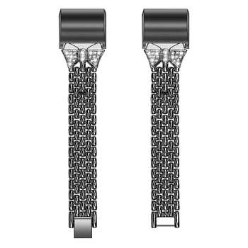 

Replacement Wristband Metal Rhinestone Bowknot Watch Strap for FitbitCharge 2 VH99