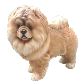 

European Style Simulation Animal Guard Dog Chow Chow Resin Statue Creative Home Living Room Courtyard Decoration X4801