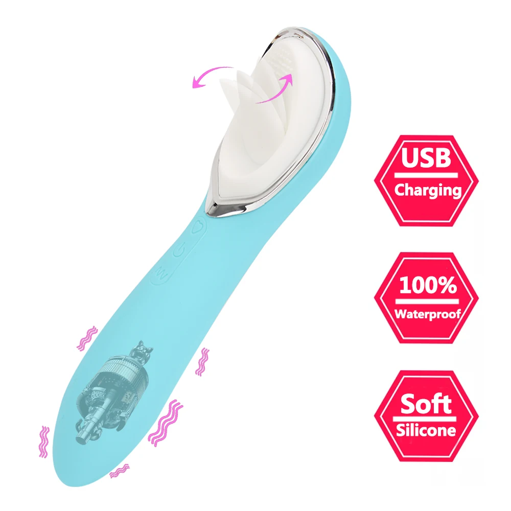 1 2 in Dildo vibrante Bacchetta leccata di lingua Vibratori Massaggiatore per sesso orale 10 velocità Capezzolo Clitoride St Vibratg Lickg 0_voghion.com