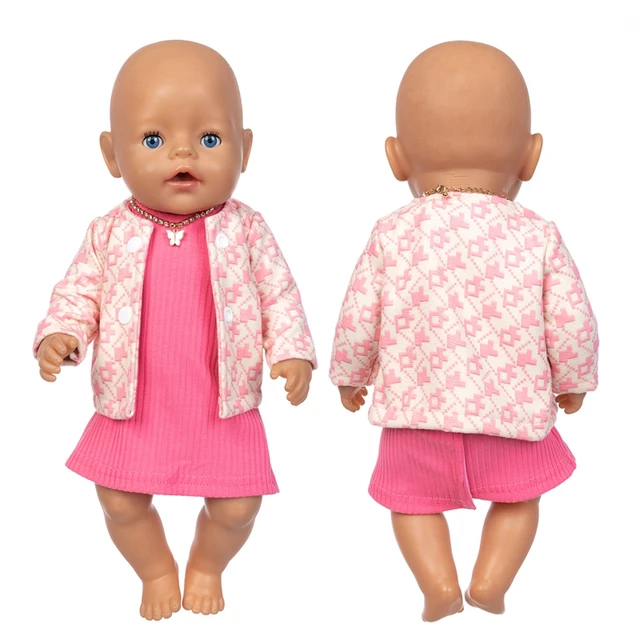 1Set Sweater Suit+hat+scarf +gloves Fit 17inch 43cm Doll Clothes Born Baby Suit For Baby Birthday Festival Gift 17