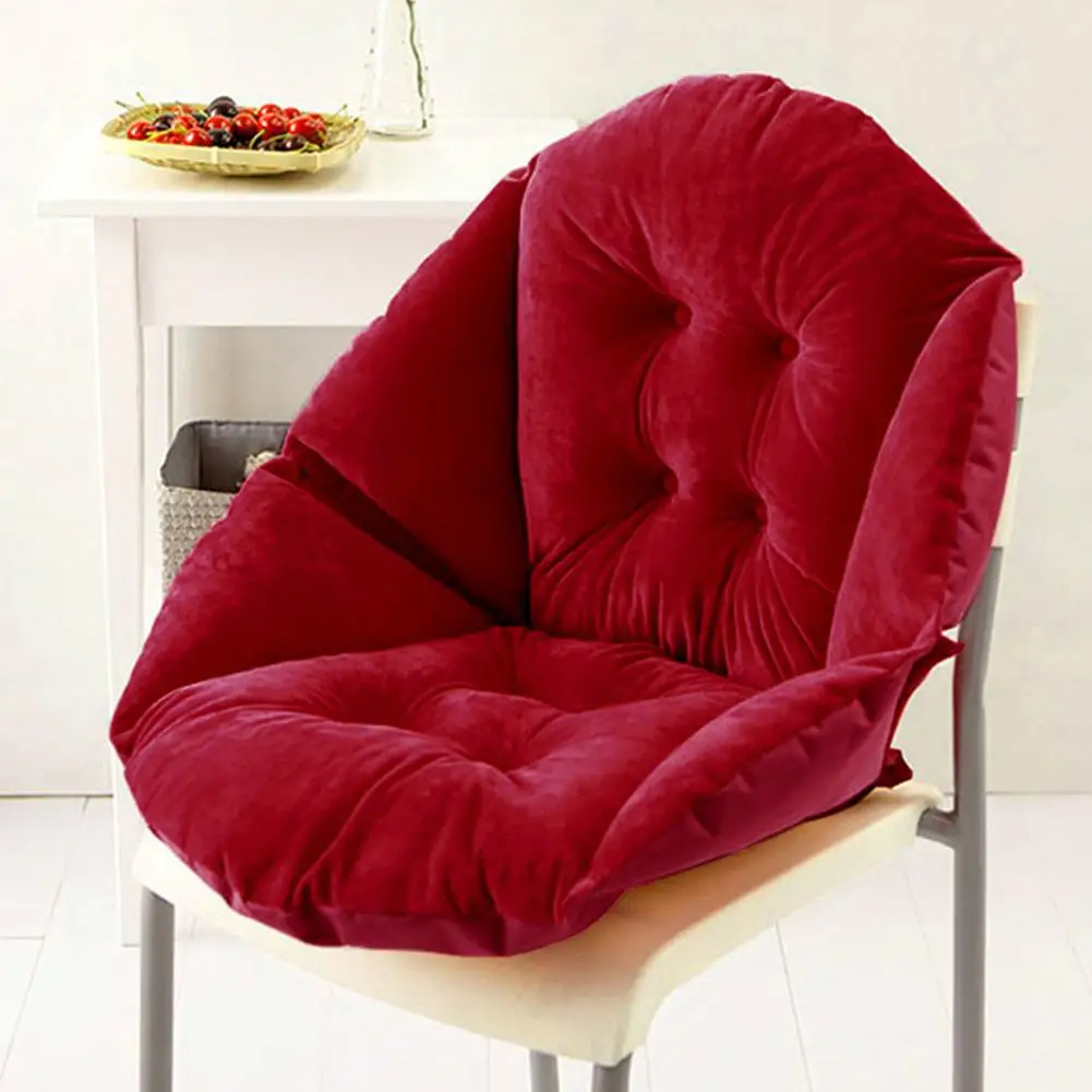 Wine red DishyKooker мягкая утолщенная плюшевая подушка для сиденья поясничная Подушка для спины для офисного домашнего стула - Цвет: Wine red