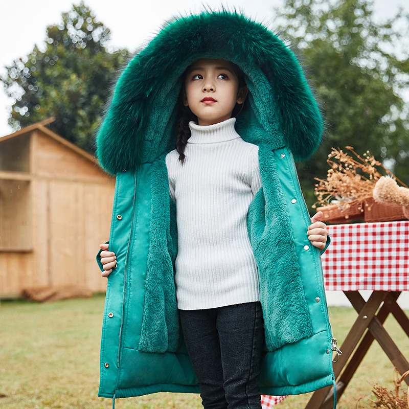 Пуховик для русской зимы-30 градусов; Одежда для девочек; Новинка года; детская одежда; плотное кашемировое пальто; детская верхняя одежда; парка