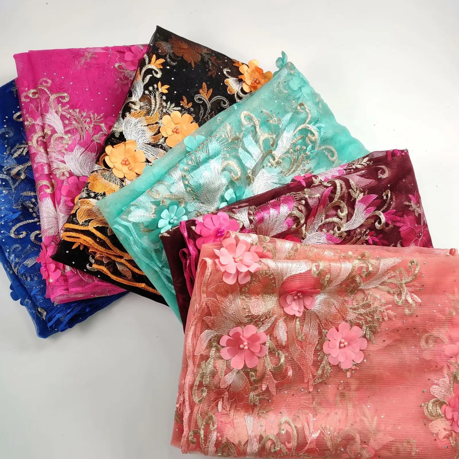 Последние Африканские кружева красное кружево вышивка кружевная ткань сетка кружевная отделка Свадебное кружево с бисером для платьев WHB8-5 01