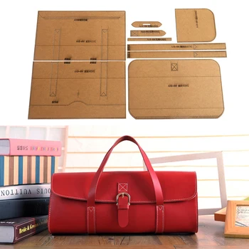 

1Set DIY Kraft Paper Template Fashion Cylinder Bag Tote Storage Bag Leather Craft Pattern DIY Stencil Sewing Pattern 34cm*14cm