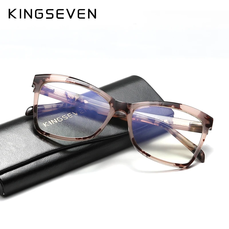 

KINGSEVEN 2021 Brand Retro Cat Eye Glasses Design Women Men Anti Blue Light Ray Blocking Eyeglasses Optical Computer Glasses