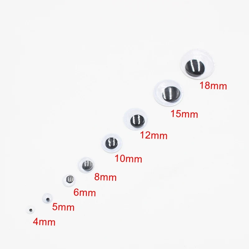 100-730 шт/партия 4-18 мм пластиковые черные Поддельные глаза самоклеющиеся для DIY плюшевое животное, куклы детские игрушки для ручной работы кукла аксессуары