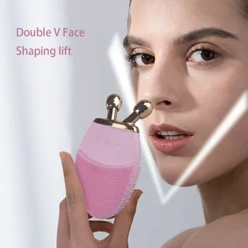 

Facial Cleansing Brush Silicone Washing Mini Electric Massage Waterproof Deep Exfoliating Blackhead Clean Brush 2020 new arrival