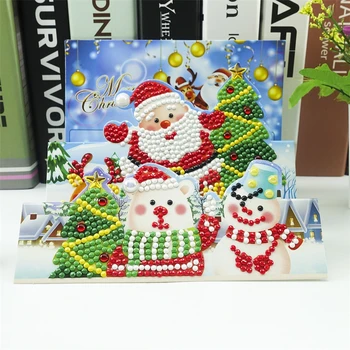 

Huacan DIY Diamond Painting Card Special Shaped Santa Claus 5D Diamond Embroidery Christmas Greeting Postcards Handmade Gift