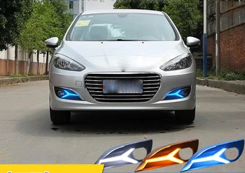 

Fast delivery Led daytime running lights+moving turn signal+blue night mode+remote control for Peugeot 308 2012-2014