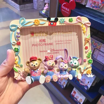 

Original Disney Bear Duffy StellaLou gelatoni ShellieMay photo frame Desktop decoration resin Action Figure Toy W228