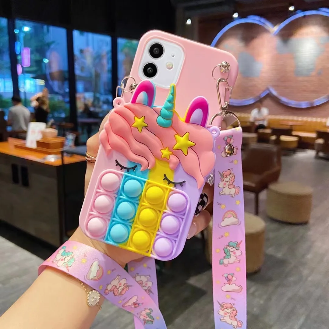 samsung silicone case Dành Cho Samsung Galaxy Samsung Galaxy A01 A11 A21 A31 A41 A21s A51 A71 A72 A12 A52 A32 A42 A02s A22 A13 A33 a53 A73 Kỳ Lân Pop Ví Túi kawaii samsung cases