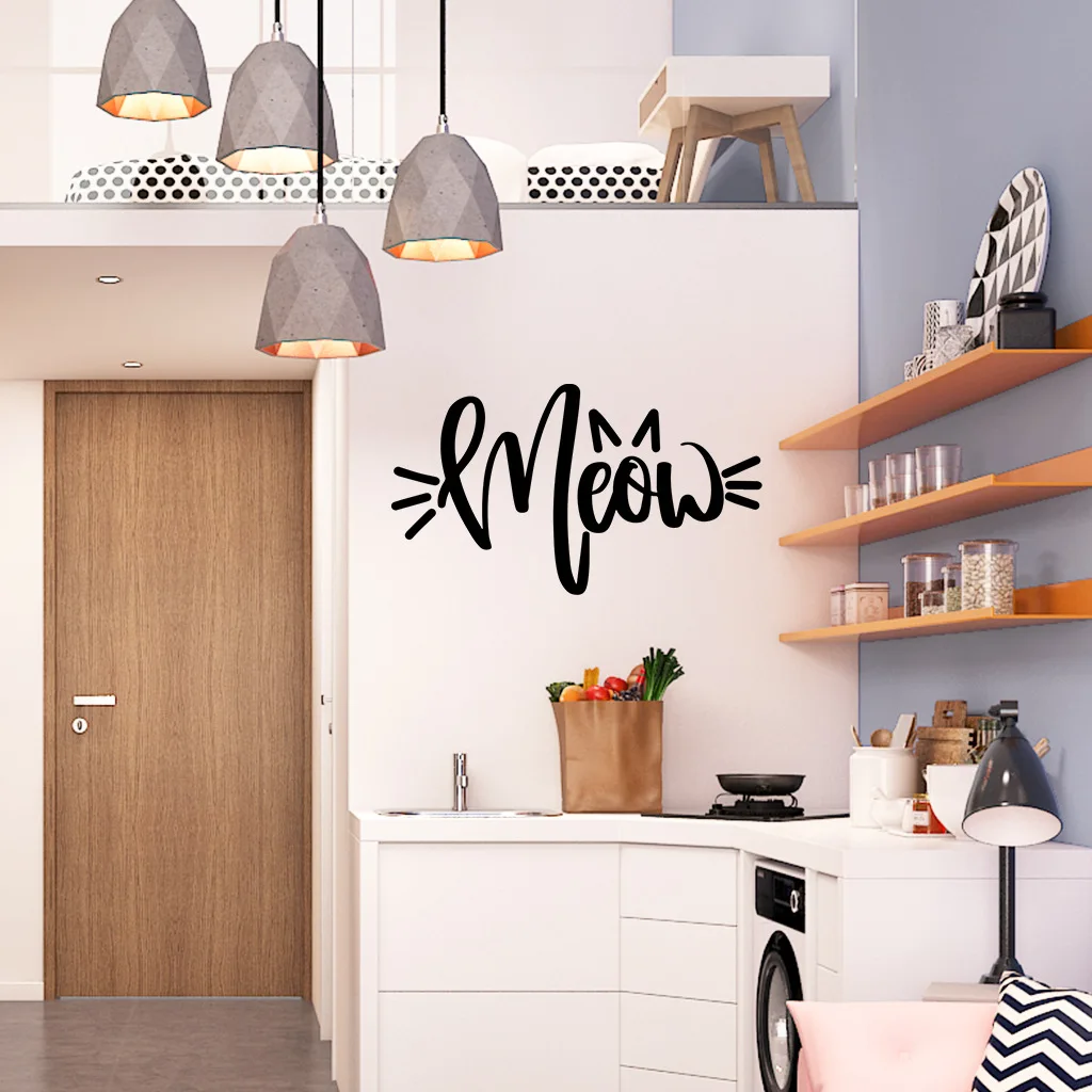 

New Arrivel Decoration Stickers Black Carved English Cat Wall Paste Home Decoration Cabinet Computer Decoration Paste