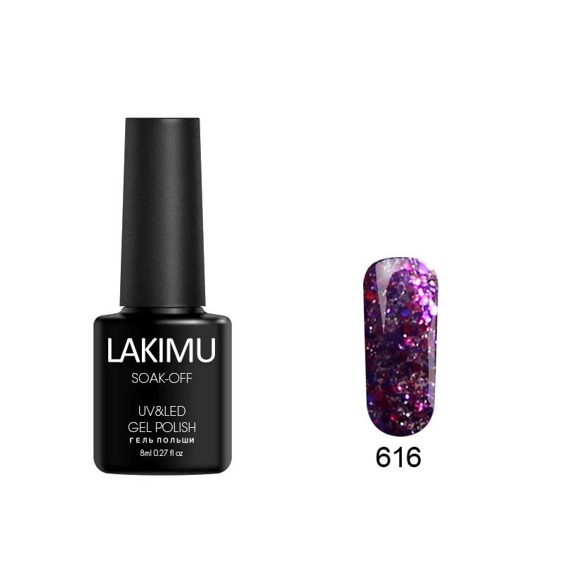 616 LAKIMU Горячий 3D бриллиантовый блеск с ультрафиолетовым свечением гель для ногтей маникюр гель лак длительный Замачивание Счастливый Блестящий гель Лаки макияж - Цвет: 616