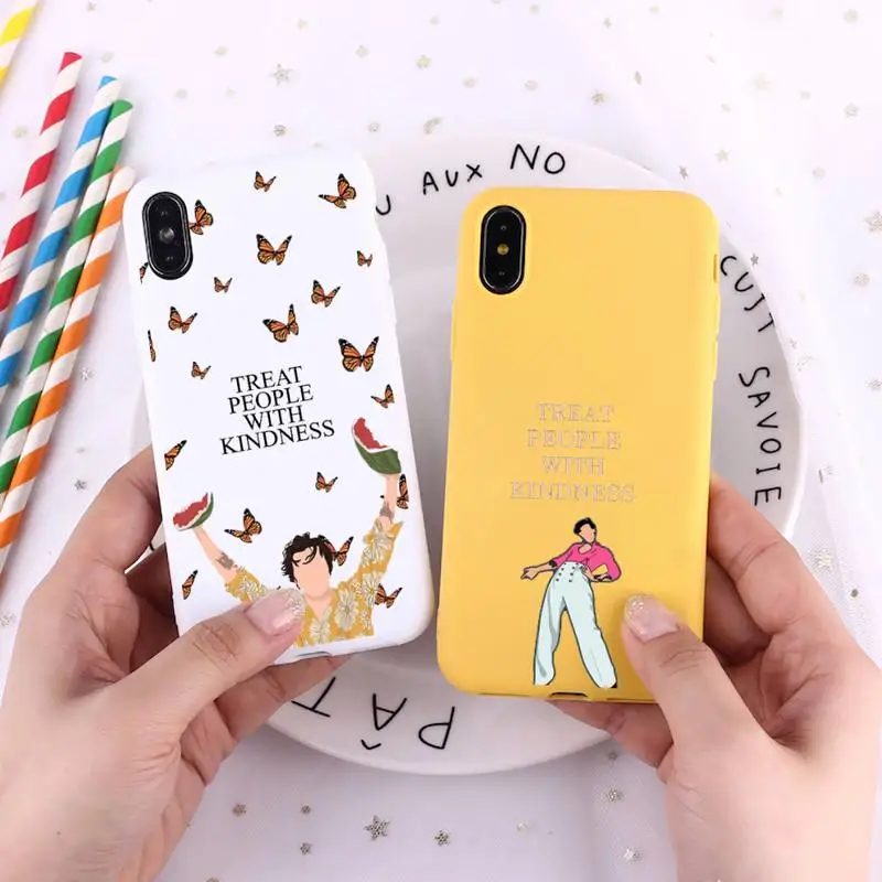 

treat people with kindness Phone Case Candy Color for iPhone 6 7 8 11 12 s mini pro X XS XR MAX Plus