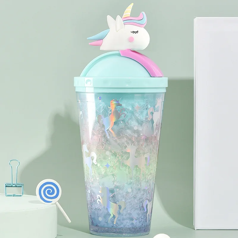 Unicorn Cup with Straw Travel Tumbler Party Cup Reusable Plastic Drinking  Water Bottle Women Ice Cof…See more Unicorn Cup with Straw Travel Tumbler