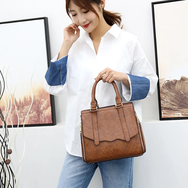 

New Arrival 2019 New Style WOMEN'S Bag Fashion Shoulder Bag Korean-style Simple Versatile Hand Western Style Generous Shoulder B