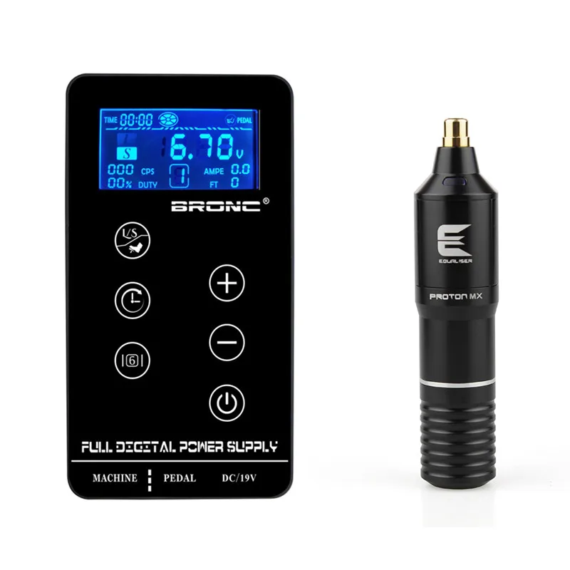 

Premium Tattoo Kit Set BRONC Touch LED 3AMPS Tattoo Power Supply With Hybrid Pen Type Tattoo Machine Gun Supply
