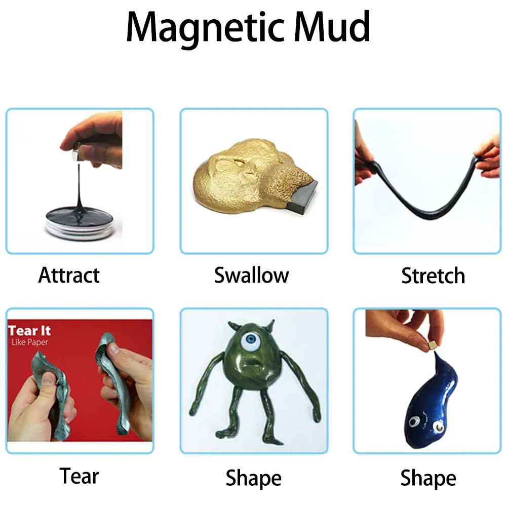 Слизи Сделай Сам Магнитная Полимерная глина шпатлевка умный резиновый магнит Пластилин грязевая Волшебная Рука отскок игрушки Дети подарочная коробка