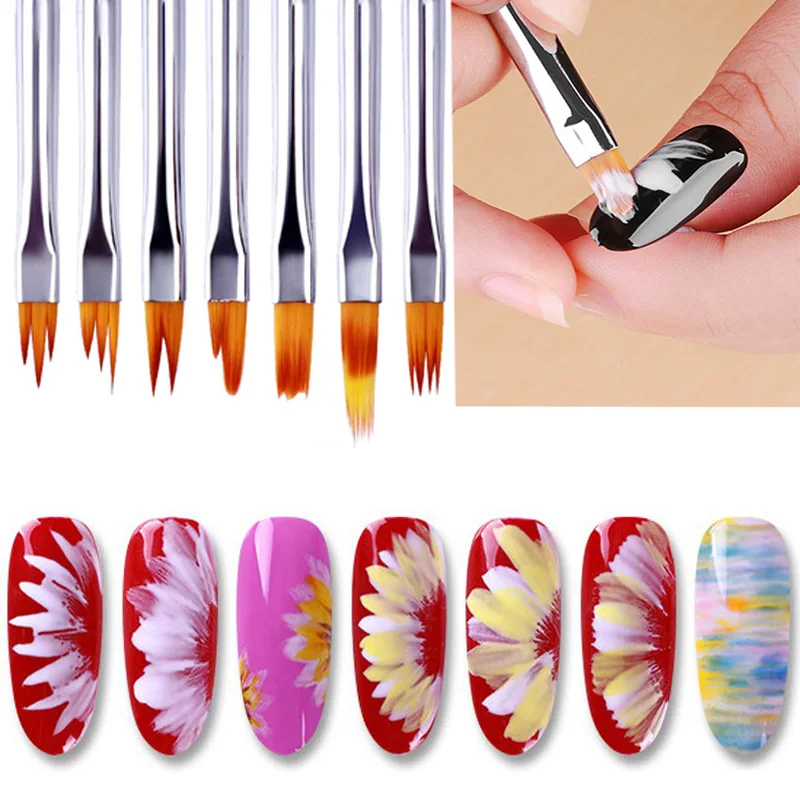 

8 pcs of different sizes of nail brush pen UV neutral brush painting acrylic pen painting pen nail gradient processing nail tool