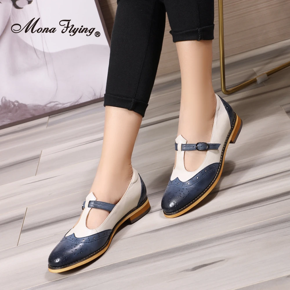 Mona Vliegende Womens Echt Leer Instappers Schoenen Mary Jane Platte Penny Casual Schoenen Voor Vrouwen Dames Meisjes A068 F103|Platte damesschoenen| - AliExpress