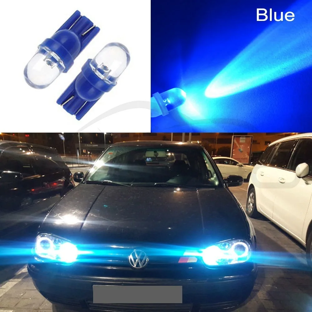 Hviero  White Red Blue Green Yellow RGB T10 W5W 168 194 1Led  Car Auto Wedge Light Side Dashboard Number Plate Trunk Lamp Bulb DC 12V