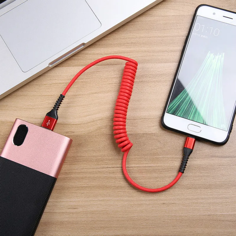 Пружинный зарядный кабель типа C 8-контактный Micro USB для xiaomi huawei Samsung быстрой