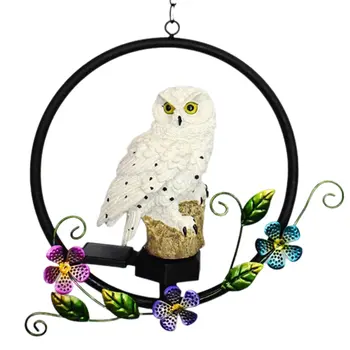 

Outdoor Solar Lamp Owl Solar Powered Light,Stone owl for Bird Pest Control Scarecrow Garden Courtyard Decoration