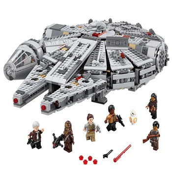 

In Stock 1381 Pcs Compatible Lepinblock Star Wars Millennium 05007 Falcon Spacecraft Building Blocks Birthday Gift Toys