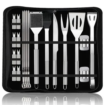 

20PCS/Set BBQ Grilling Accessories Grill Tools Stainless Steel Grilling Kit Smoker Camping and Kitchen Tool Barbecue Utensil