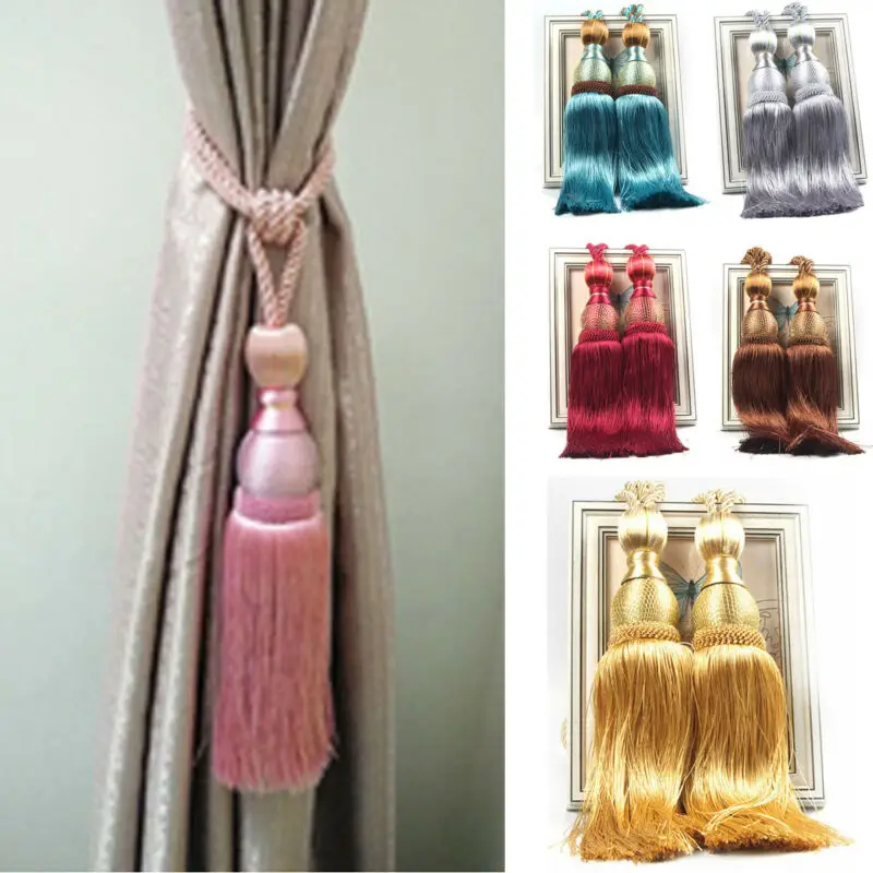 

1pcs European Curtain Tie Backs Holdback Tassel Rope Window Drapery Tieback Decor Curtain Holdbacks New