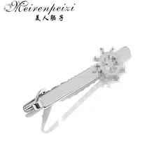 Meirenpeizi простой металлический Серебряный зажим для галстука для мужчин Свадебный галстук застежка зажим для галстука джентльмен галстук бар колесо галстук булавка для мужчин s G