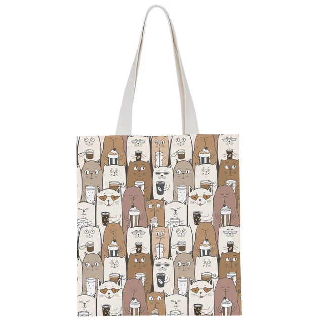 New Fashion Ladies Canvas Shoulder Bag Cute Animal Pink Sweet Girl Handbag Casual Harajuku Light Storage Bag Funny Shopping Bag style4