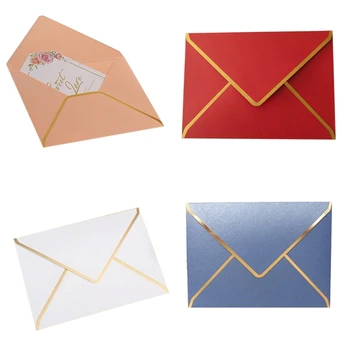 

15/Piece, 190mmx140mm Hot Stamping Envelope 250G Pearl Paper Wedding Business Invitation Envelope