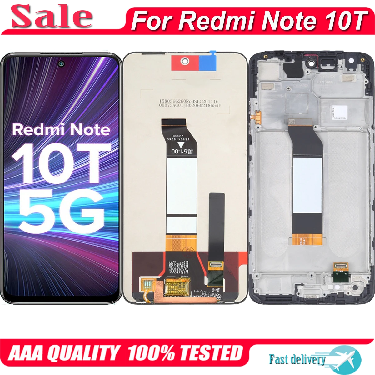 

ЖК-дисплей с сенсорным экраном и дигитайзером в сборе для Xiaomi Redmi Note 10T 5G M2103K19Y M2103K19I