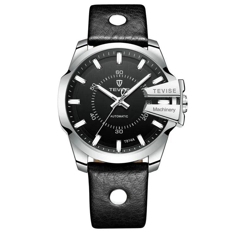 

Tevise Men's Watch Casual Leather Watch Waterproof Relogio Masculino Automatic Mechanical Men's Watch Business Watch Clock