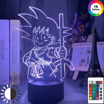 

Anime Dragon Ball Young Goku Figure Led Night Light for Kids Bedroom Decor Nightlight Cool Child Birthday Gift Desk 3d Lamp Goku