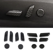 Voor Tesla Model 3 Model Y Carbon Fiber Kleur Seat Passen Schakelaar Knop Trim Cover Zwart Abs Auto Interieur Accessoires