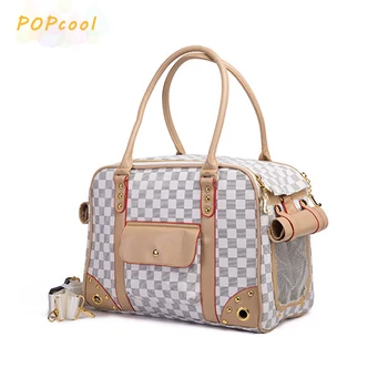 

Fashion Luxury PU Leather Handbag Cat Dog Carrier Pet Bag Outdoor Travel Carri Tote Shoulder Bag Portable Pet Dog Handbag