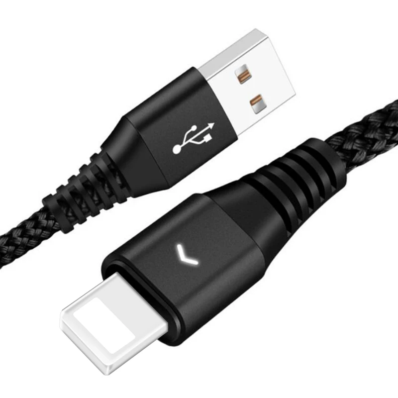 Светодиодный usb type-C кабель для Xiao mi Red mi Note 7 mi 9 Быстрая зарядка USB синхронизация данных для iPhone X XR кабель для samsung S9 микро-кабели - Цвет: Black For iPhone