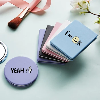 

Funny Letter Makeup Mirror with Double Side for Girls Couple Portable Folding Magnifying Pocket Cosmetic Compact Vanity Mirrors