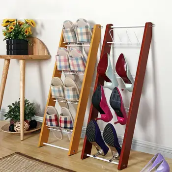 

Living room wall hanging small simple hanging wooden household multi-layer creative simple space room slippers rack