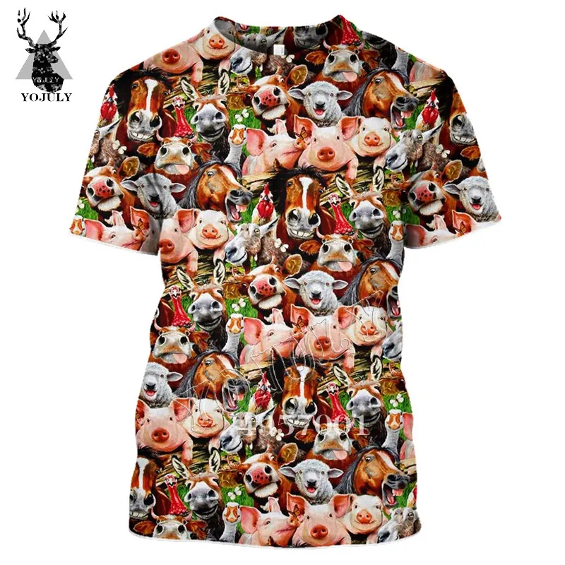 

YOJULY Pig horse Joker Funny 3D Print Harajuku T-shirt Unisex Fashion Sweatshirt/zip hoodie tops Child Baby Casual t shirts Y436
