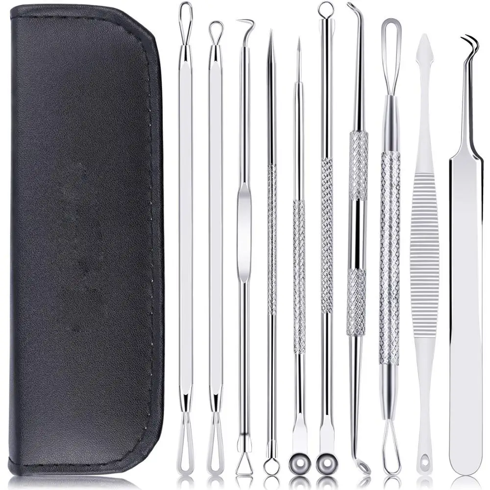 Beauty Blackhead Remover Stainless Steel Extractor Pimple Acne Tool Kit