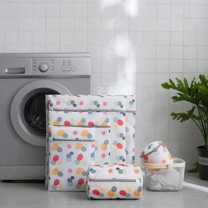 

Household Laundry Bag Underwear Socks Bra Classification Wash Bag Printing Folding Bra Protector Storage Bags Organizer ZA