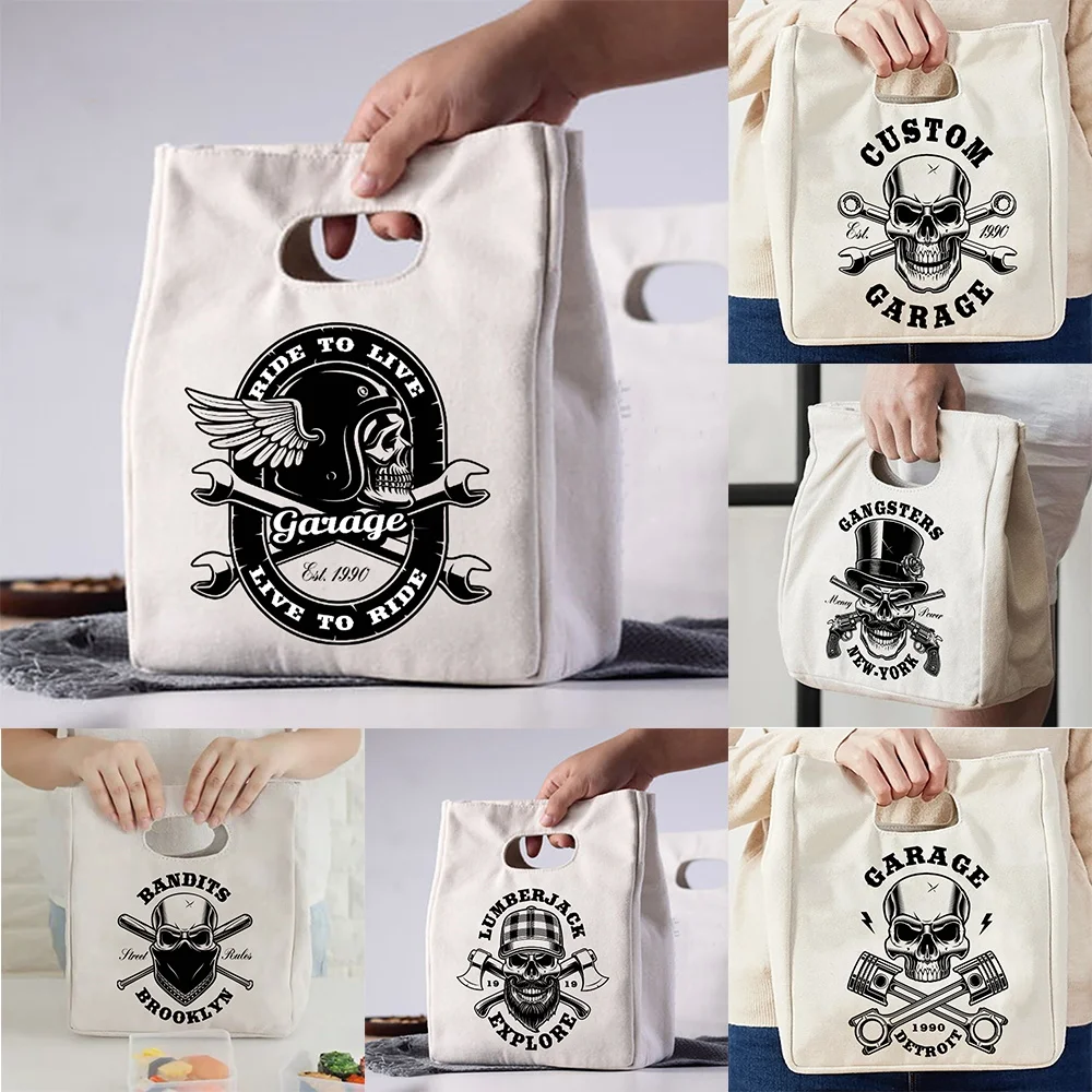 

Новинка 2023, Термосумки для еды и пикника для женщин, детей, мужчин, сумка для ланча, сумка, Модная Портативная Изолированная Холщовая Сумка для ланча