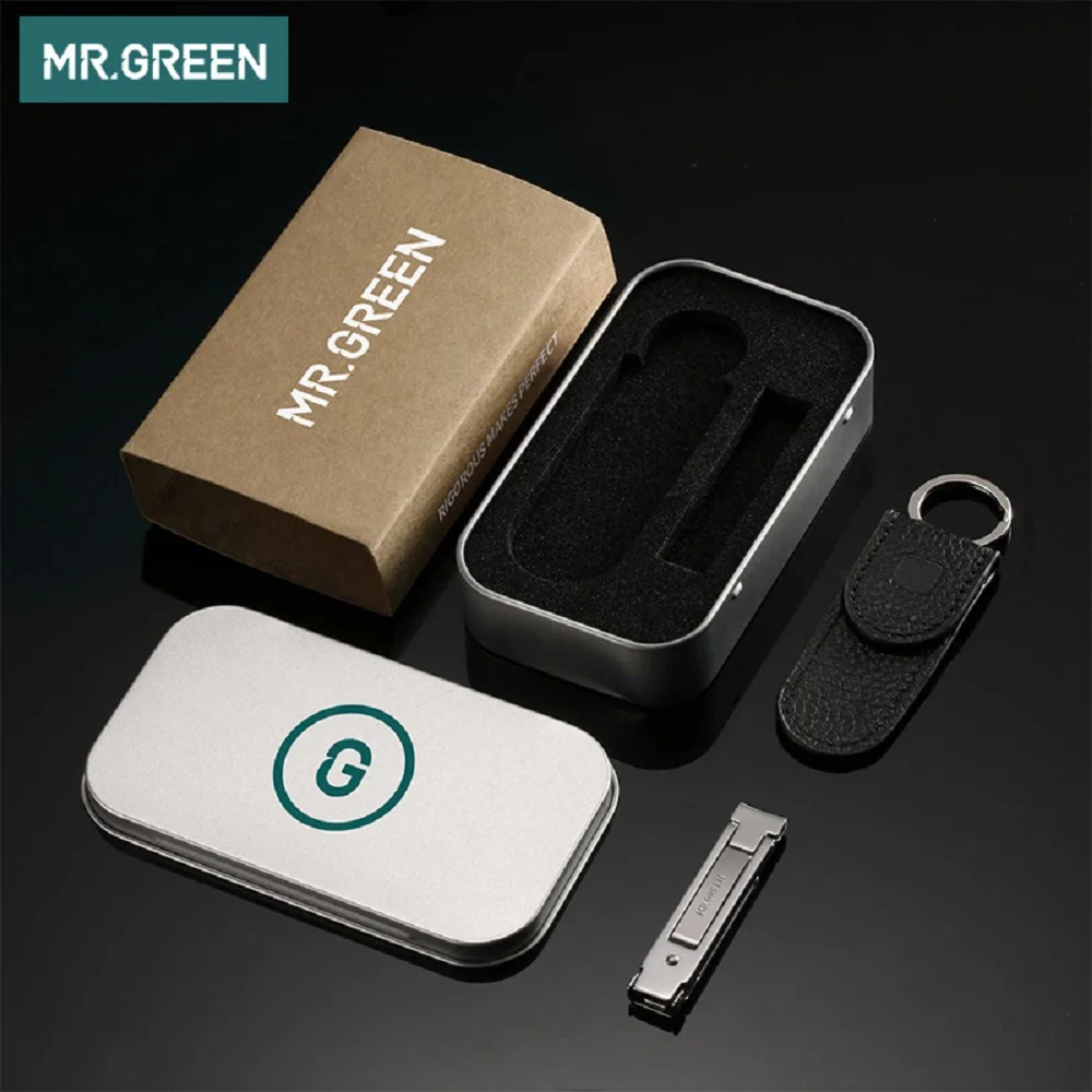 

MR.GREEN ultra-thin Foldable Hand Toe Nail Clipper Cutter Trimmer Stainless Keychain Wholesale High Quality Send holster