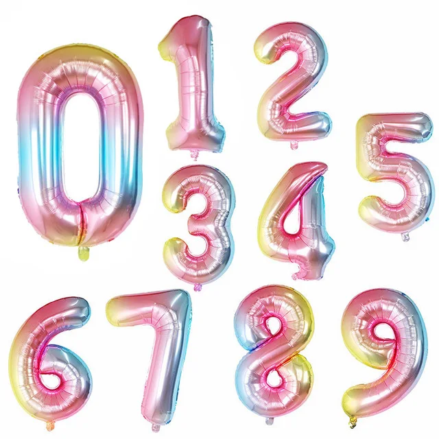 30 40 дюймов Большая фольга день рождения воздушные шары гелий номер воздушный шар фигурки с днем рождения украшения Детские воздушные шары для дня рождения балон - Цвет: Светло-серый