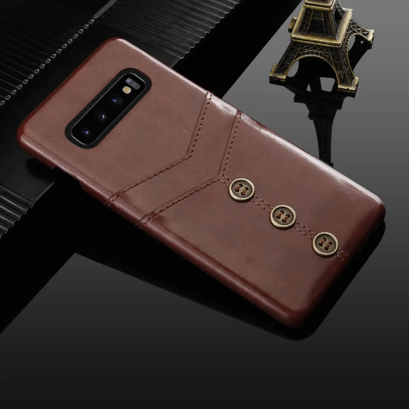 Винтажный чехол из искусственной кожи восковой кожи для samsung Galaxy S10 Plus S10E S10 5G чехол-держатель для задней карты чехол для телефона samsung Galaxy S10 5G